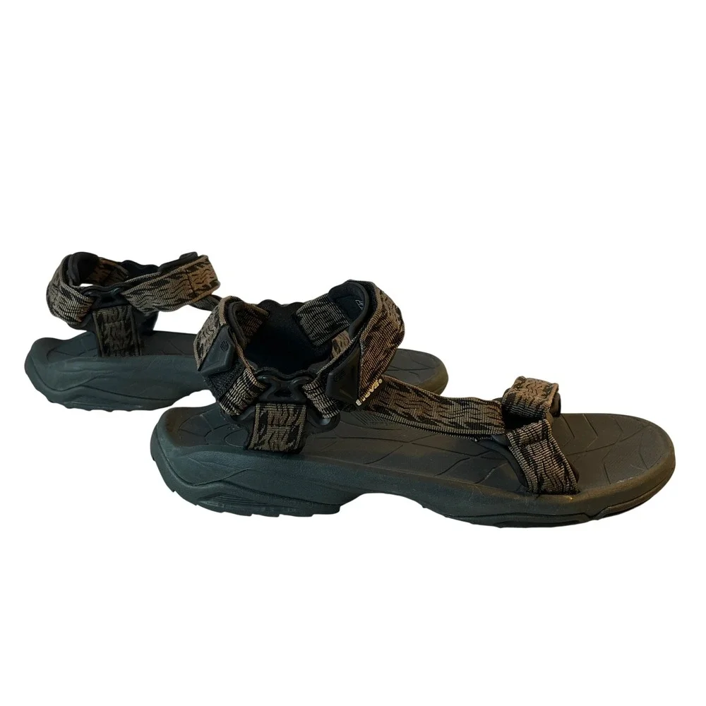 Teva Terra Fi 4 Mens 13 Black Brown Hiking Sport Sandals Shoc Pad 1001473